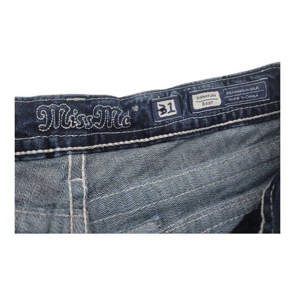 Miss Me Jeans Women 31 Signature Boot Western Blue Denim Y2K  Flap Pocket Boho - Picture 8 of 10